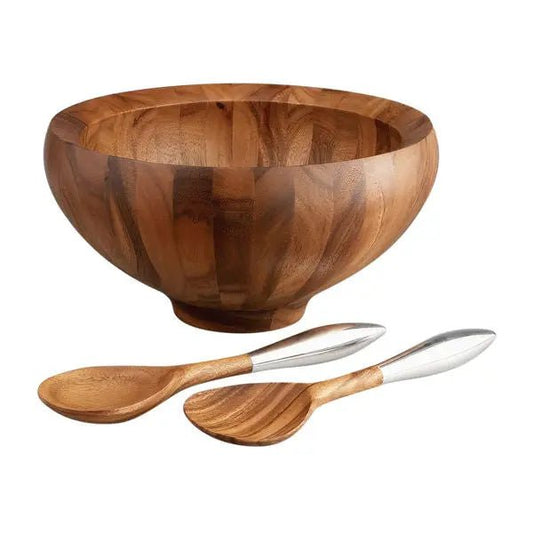 Yaro Salad Bowl W/ Servers Nambé